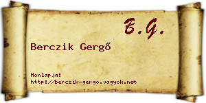 Berczik Gergő névjegykártya